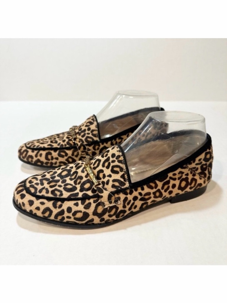 J. Mclaughlin Dillon Loafers Leopard Print Pony Hair Calf Fur Flats, Size 7